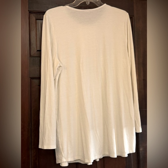 J. Jill Cream Pleated Long Sleeve Blouse - Picture 2 of 6